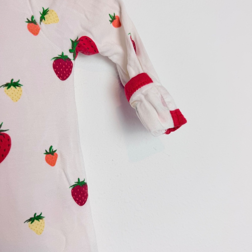 Kyte Baby Strawberry Bamboo Rayon Footless Romper Sleeper 0-3 Months White Red - Picture 4 of 6